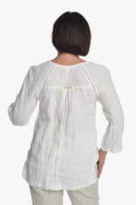 tradicinio stiliaus lininė palaidinė ilgomis rankovėmis, balta - nugara