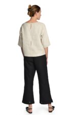 marškinėlių tipo lininė palaidinė, šviesi - nugara