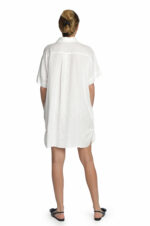 balta lininė suknelė marškiniai - nugara