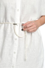 balta lininė suknelė marškiniai susagstoma priekyje