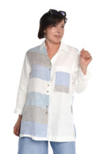 moteriški ilgi lininiai marškiniai ilgomis rankovėmis