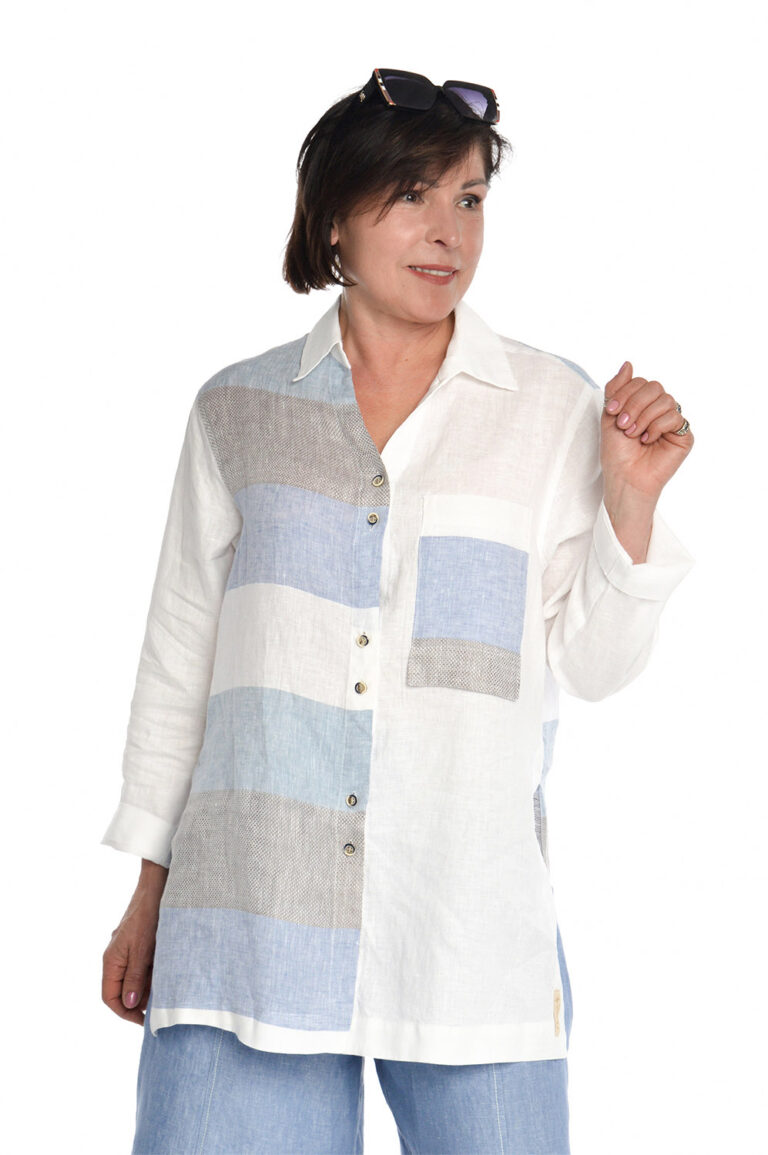 moteriški ilgi lininiai marškiniai ilgomis rankovėmis