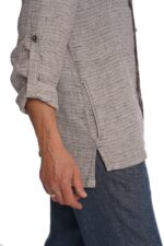 Šviesūs vyriški lininiai marškiniai švarkas DAIVU