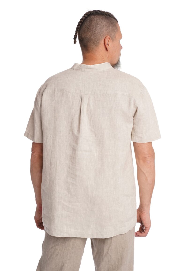 marškiniai trumpomis rankovėmis lininiai