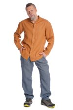 Konjako spalvos lininiai marškiniai vyrams