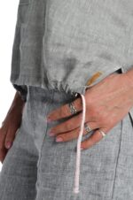 stilingas moteriškas, lininis bliuzonas - reguliuojamo pločio apačia