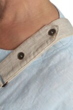 Šviesus lininis kombinezonas moterims reguliuojamu petnešų ilgiu