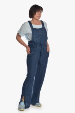 Mėlyno lino kombinezonas moterims - stilinga vasara