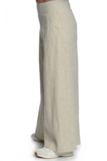 Šviesios lininės sijonkelnės su elastingu juosmeniu ir kišenėmis priekyje
