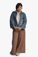 Šviesiai rudos lininės sijonkelnės - derinys su lininiu švarkeliu