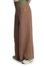 Šviesiai rudos lininės sijonkelnės su elastingu juosmeniu ir kišenėmis priekyje