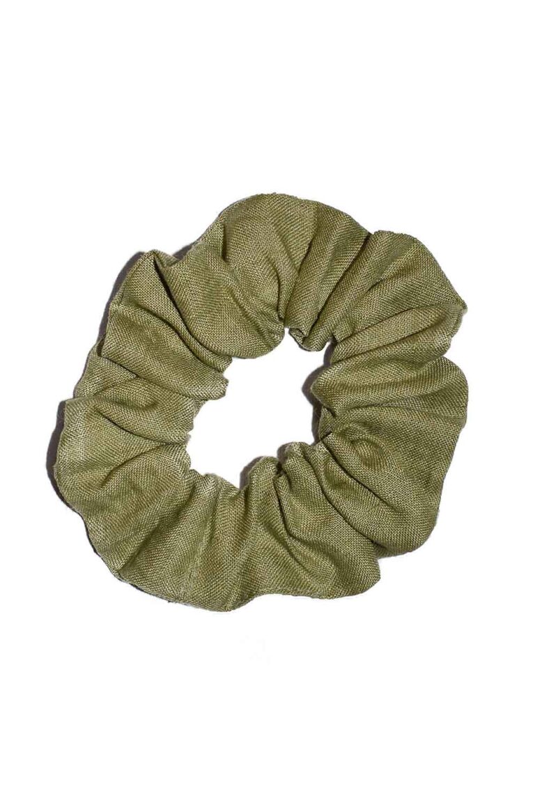 Žalia lininė plaukų gumytė