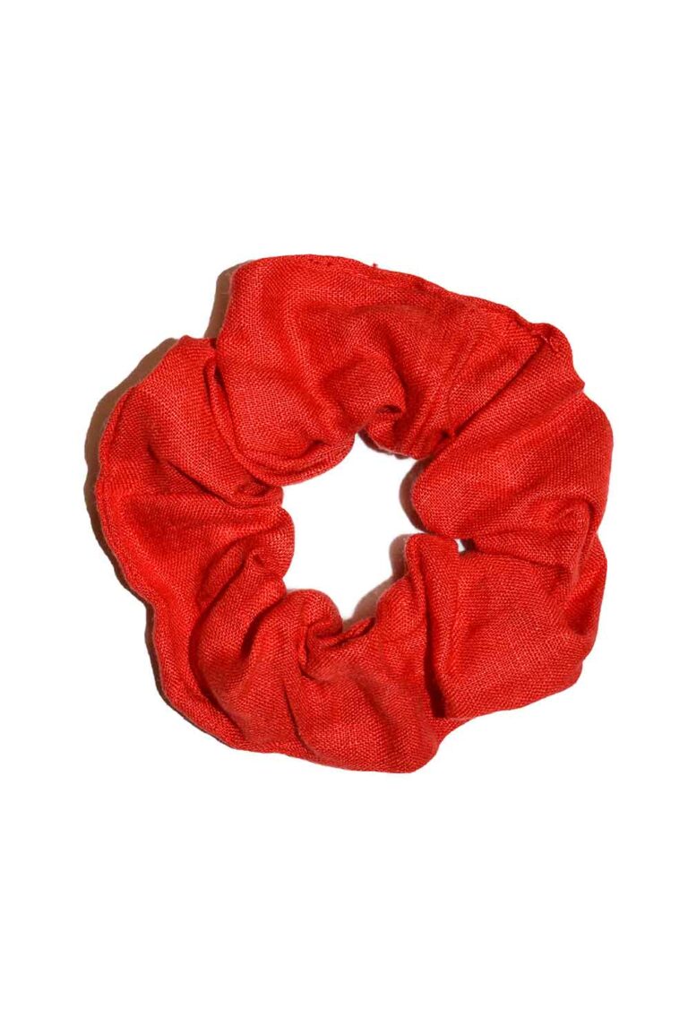 raudona lininė plaukų gumytė