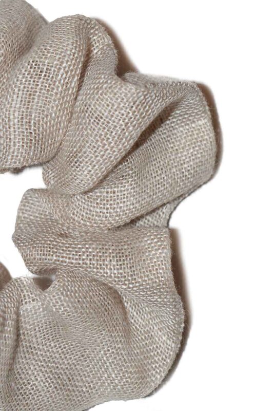 natūralios spalvos lininė plaukų gumytė - faktūra