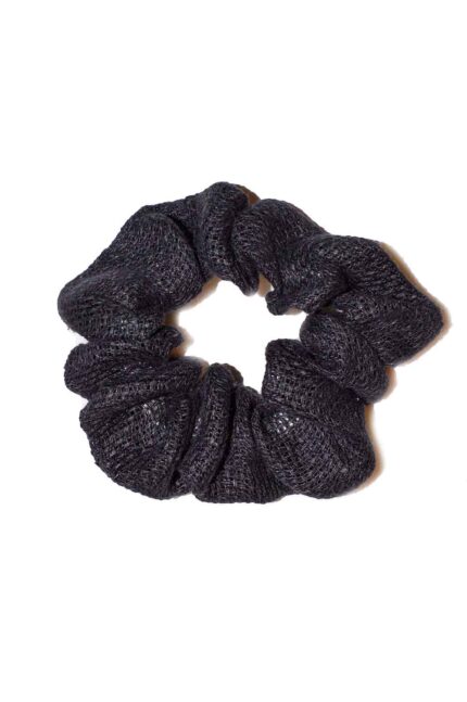 Juoda lininė plaukų gumytė