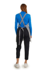 stilinga prijuostė iš lino, Z25, su kišenėmis ir ilgu liemens dirželiu - nugara