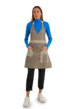 prijuostė iš lino, ilga, Z3, su kišenėmis