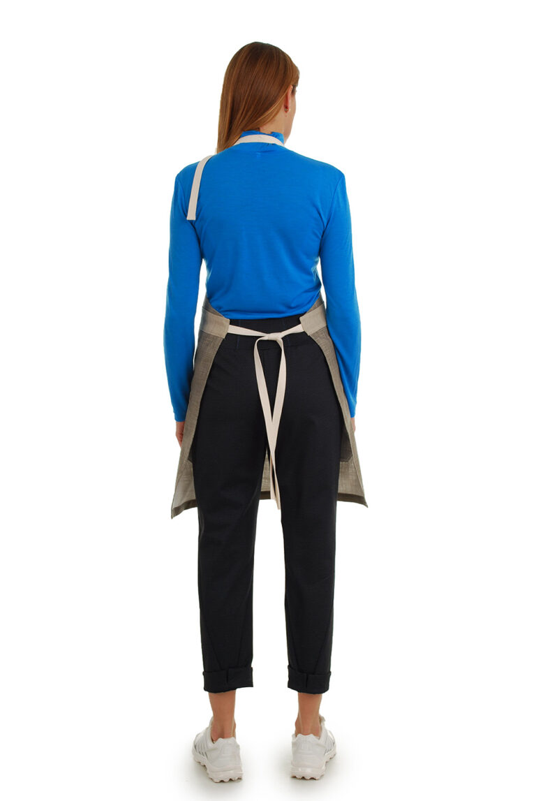 prijuostė iš lino, ilga, Z3, iš nugaros