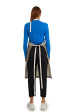 prijuostė iš lino, Z4, su kišenėmis ir ilgu liemens dirželiu