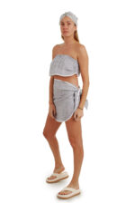 lininis kostiumėlis pirčiai - surišamas pirties sijonas ir laisva liemenėlė