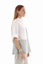 Stilingi moteriški lininiai marškiniai, reguliuojamo ilgio rankovėmis