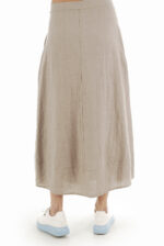 sujuosiamas ilgas lininis sijonas natūralios lino spalvos, galima padidinti iki 10 cm iš nugaros