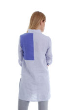 Ilga lininė palaidinė - tunika mėlyna