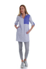 lininė palaidinė - tunika ilgomis rankovėmis mėlyna