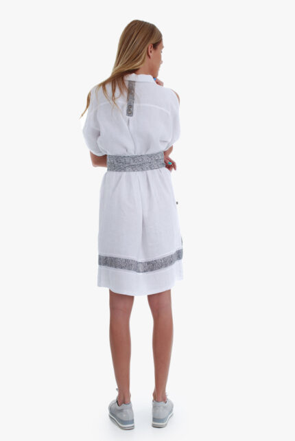 Lininė suknelė - marškiniai, galima dėvėti su diržu