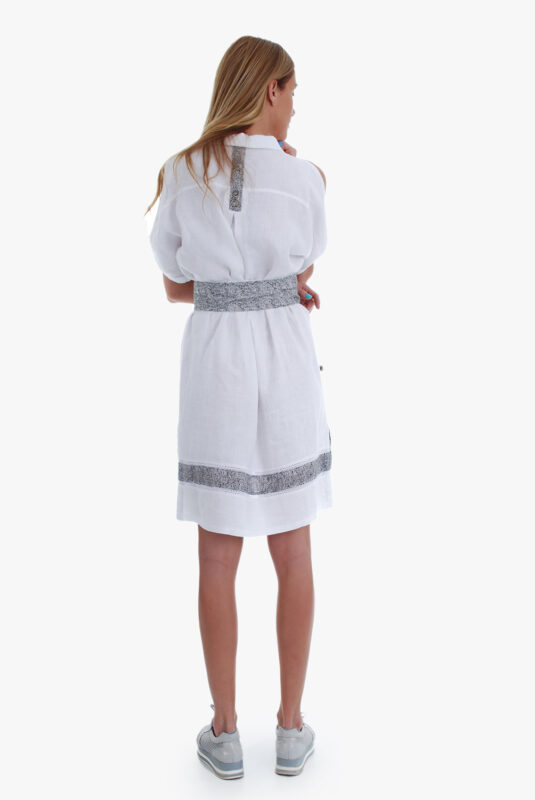 Lininė suknelė - marškiniai, galima dėvėti su diržu