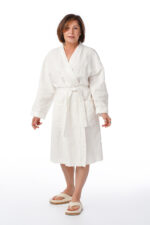 Lininis chalatas, baltas, universalus - Image 3