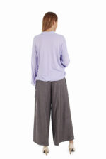 Romantiško stiliaus palaidinė ilgomis plačiomis rankovėmis alyvinės spalvos - nugara