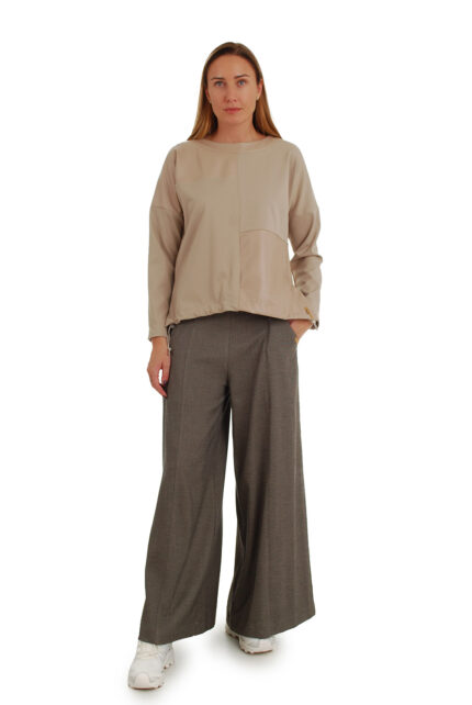 Trikotažinės sijonkelnės moterims laisvos ilgos rudos