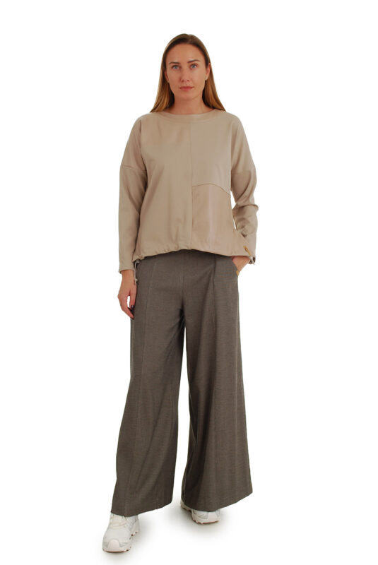 Trikotažinės sijonkelnės moterims laisvos ilgos rudos