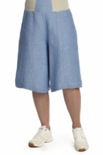 Lininiai ilgi šortai, platūs su tampriu juosmeniu