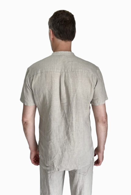 Vyriški lininiai marškiniai su kišenėmis lino - nugara