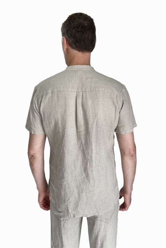 Vyriški lininiai marškiniai su kišenėmis lino - nugara