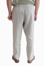 Vyriškos lininės kelnės šviesios laisvo stiliaus