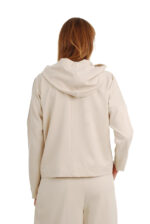 Medvilninis stilingas laisvalaikio bliuzonas moterims rusvas