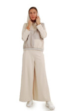 Medvilninis stilingas laisvalaikio bliuzonas moterims su kapišonu