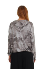 Laisvalaikio bliuzonas su kapišonu, pilkas rusvas