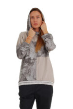 Laisvalaikio bliuzonas su gobtuvu, margas rusvas