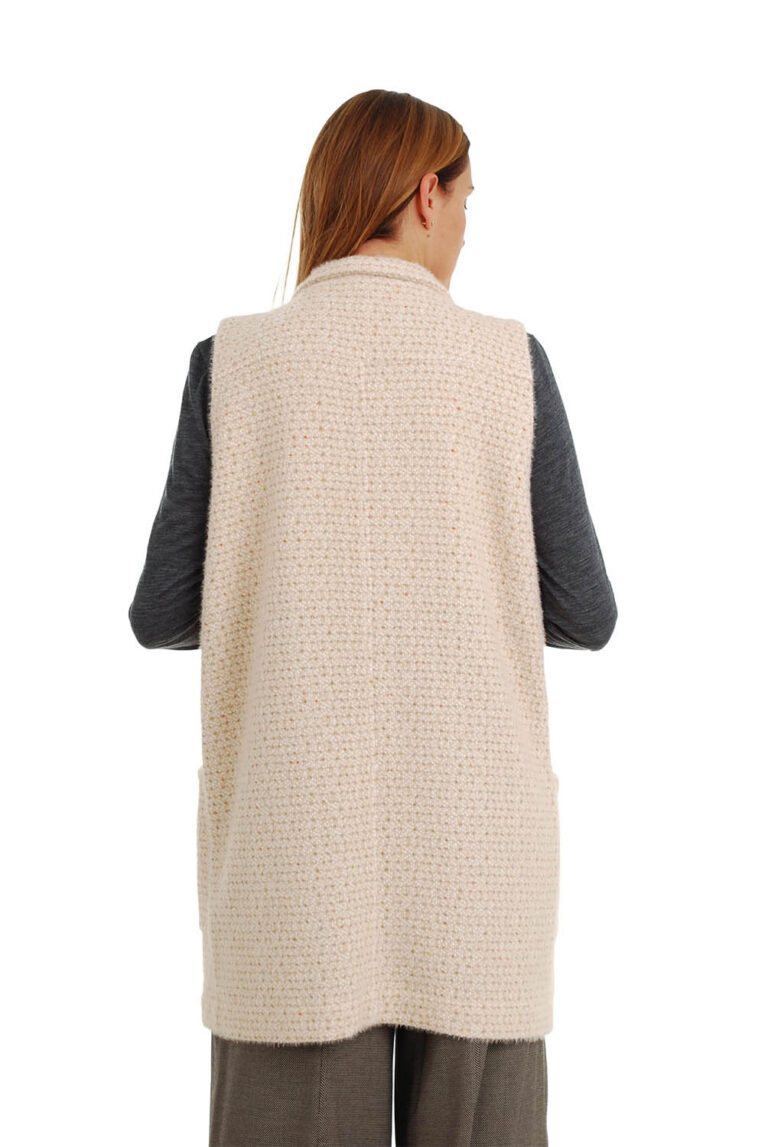 Vilnonė moteriška liemenė nugara