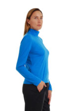 Palaidinė aukštu kaklu - golfas mėlynas moteriškas