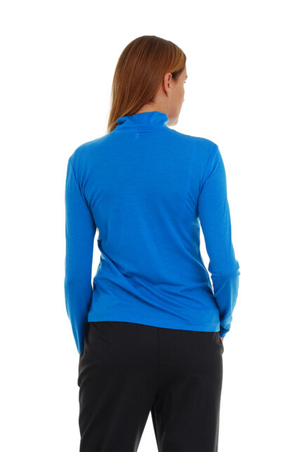 Palaidinė aukštu kaklu - golfas mėlynas nugara