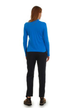 Palaidinė aukštu kaklu - golfas mėlynas nugara moterims