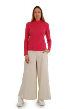 Palaidinė aukštu kaklu - golfas rožinis nugara moteriškas