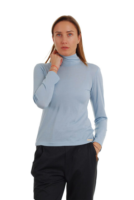 Palaidinė aukštu kaklu - golfas žydras