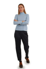 Palaidinė aukštu kaklu - golfas žydras moteriškas