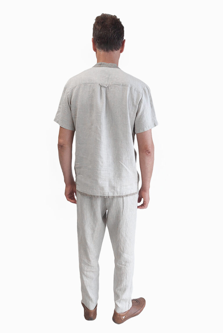 Vyriškos lininės kelnės melanžo